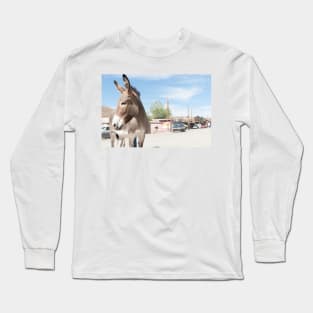 Oatman donkey in main street of small old ghost town on Route 66. Long Sleeve T-Shirt